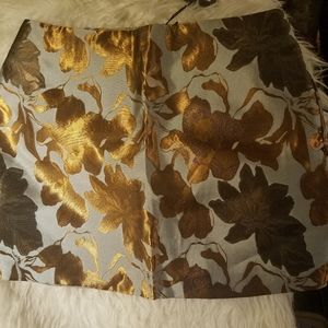 Mini skirt - gold floral print